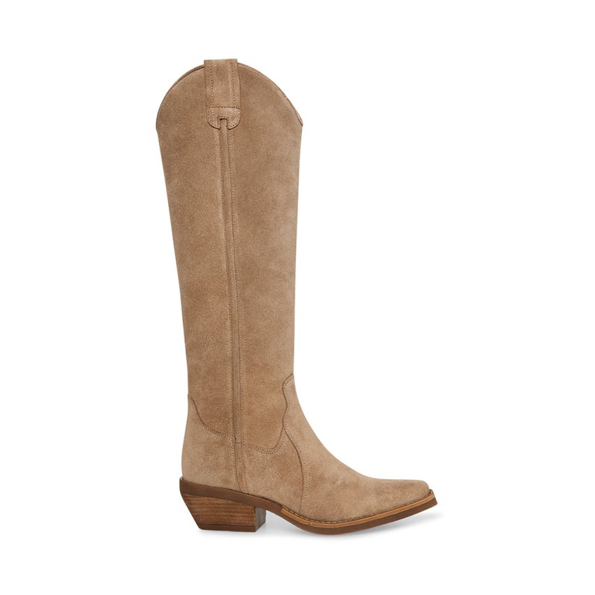 Botas Hasta La Rodilla Steve Madden Heard Gamuza Mujer Marrones | ES ND2SE8